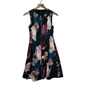 Portmans Women's 8 Shadow Flora Dress Sleeveless Full Front Zip Multicolor NWT